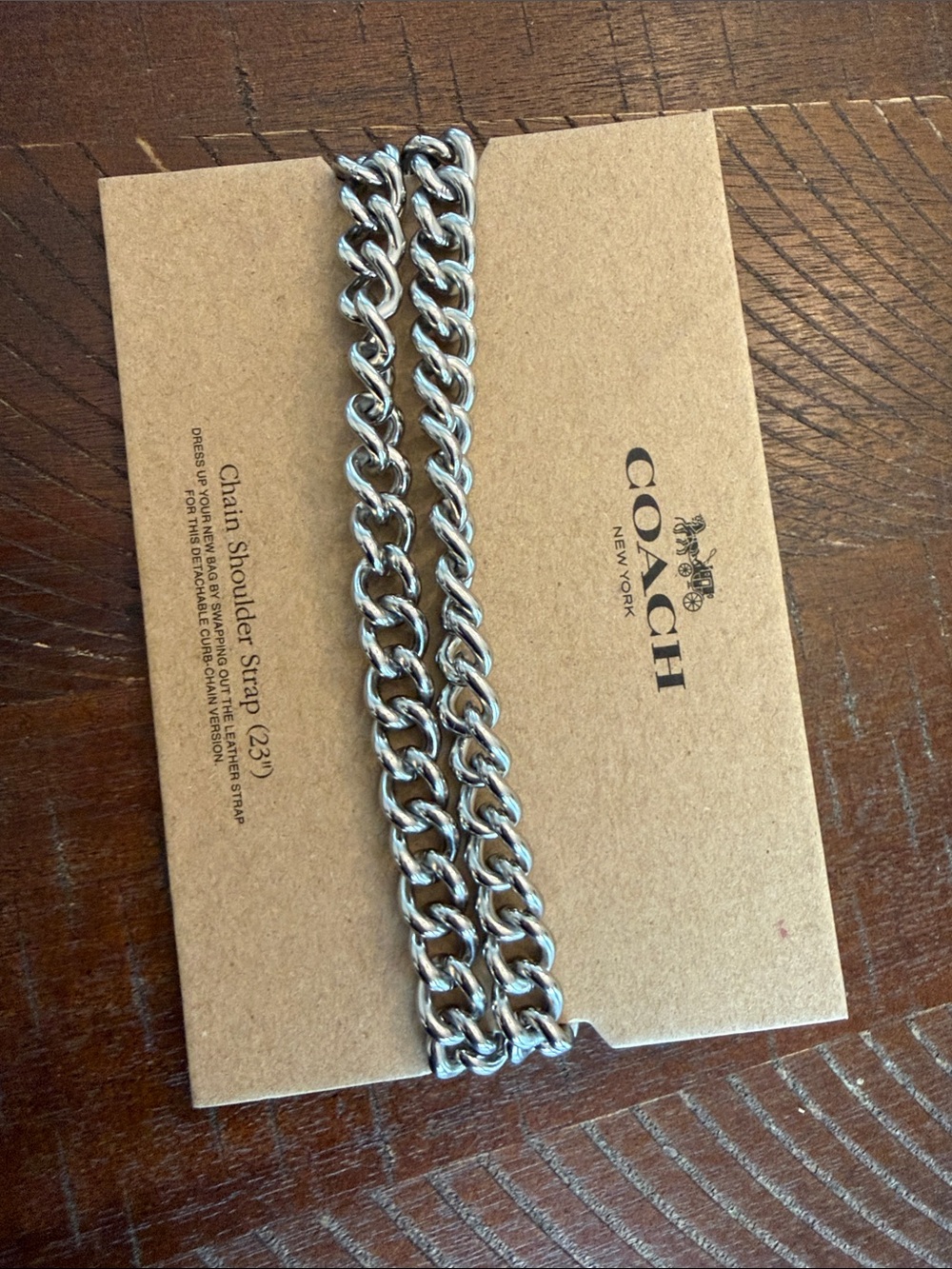 Coach Polished Silver Chain Strap